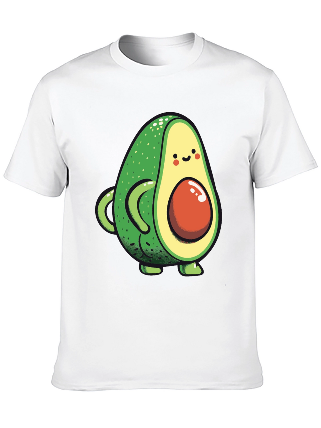 Cute Avocado Graphic Black T-Shirt