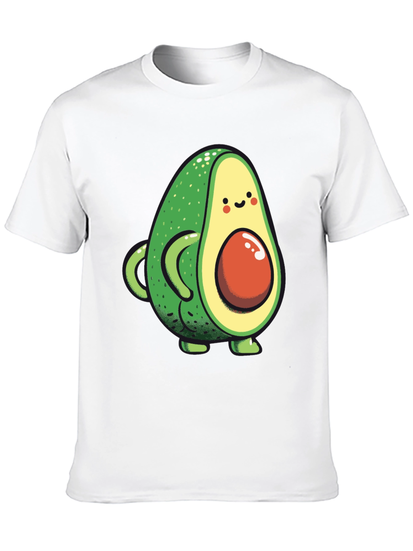 Cute Avocado Graphic Black T-Shirt