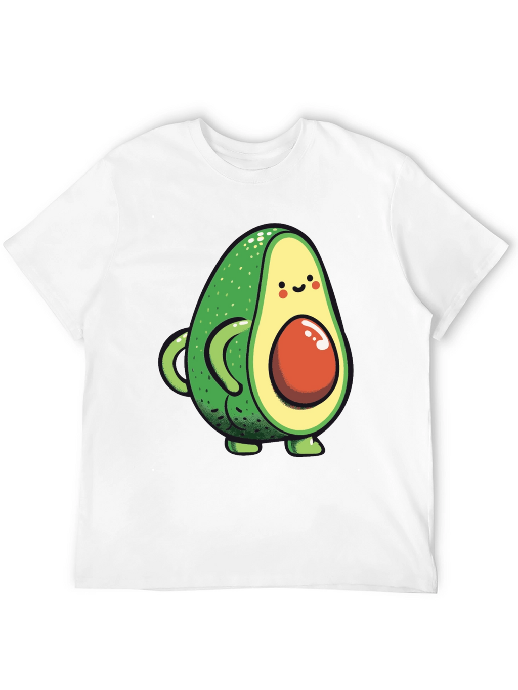 Cute Avocado Graphic Black T-Shirt