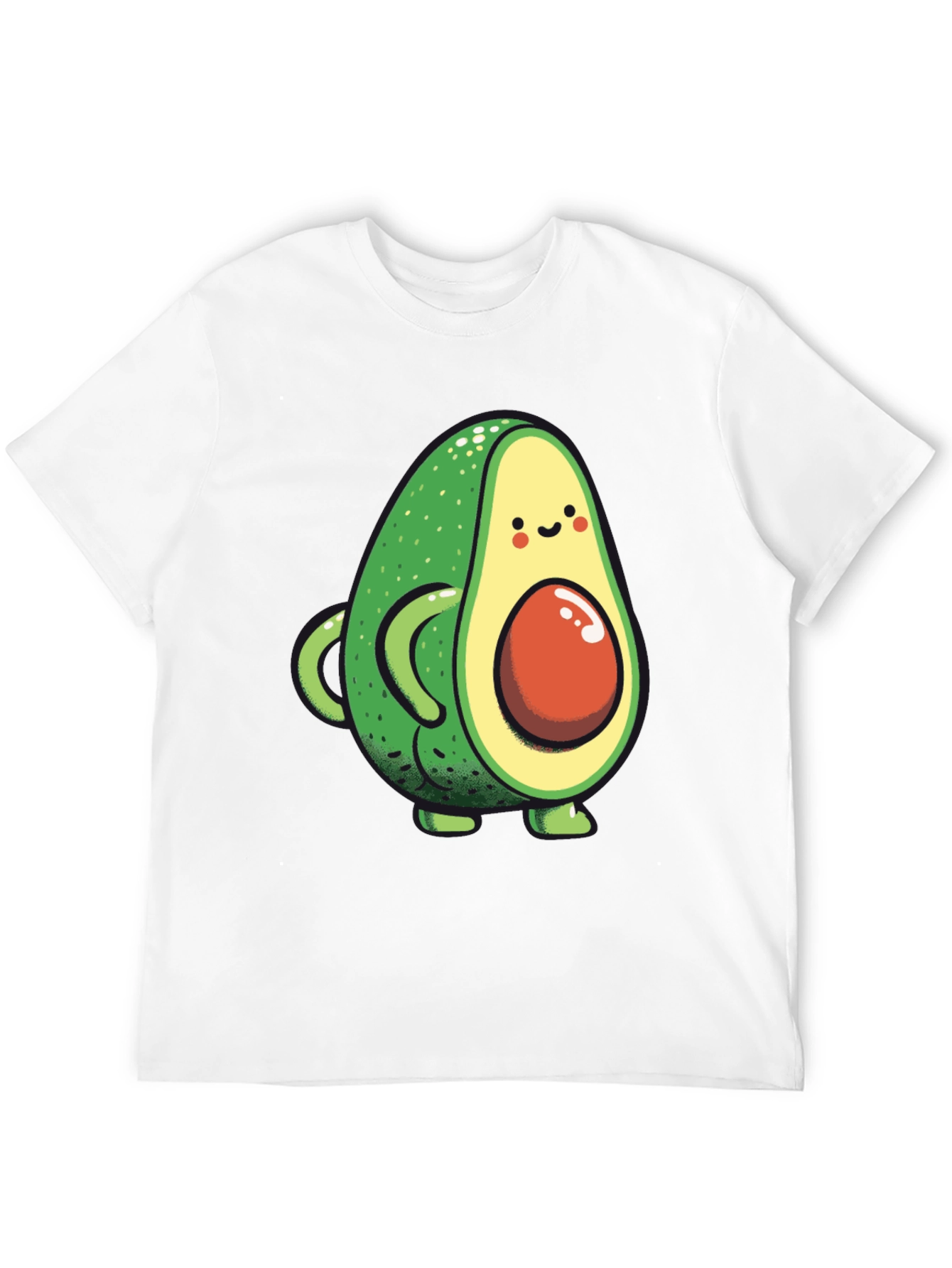 Cute Avocado Graphic Black T-Shirt