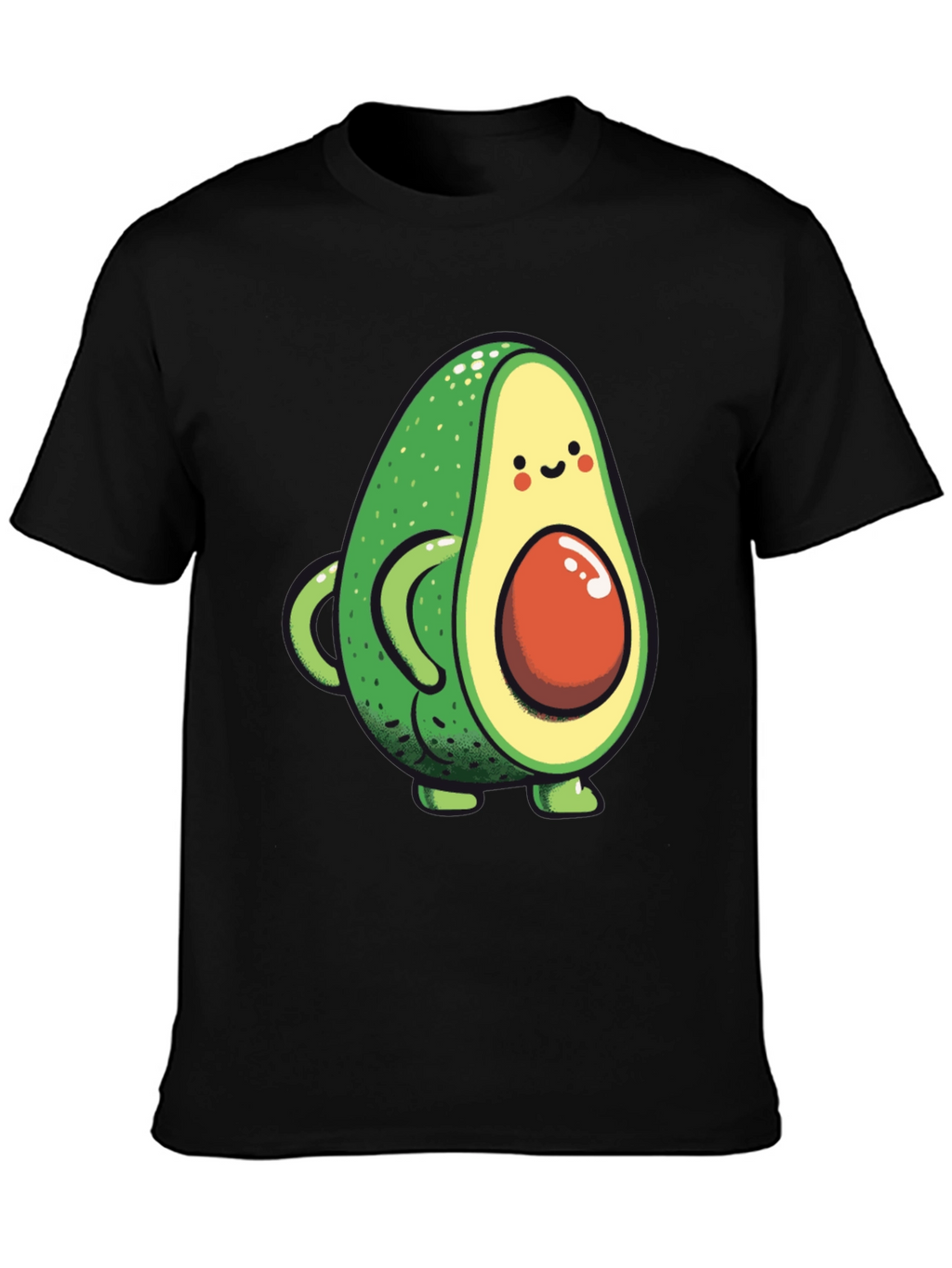 Cute Avocado Graphic Black T-Shirt