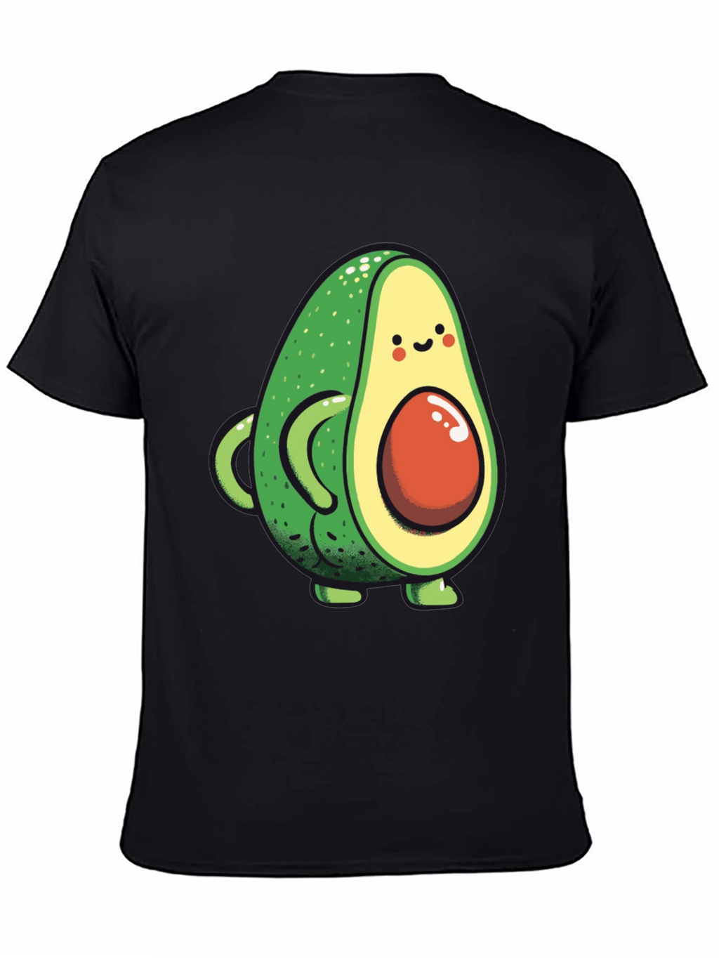 Cute Avocado Graphic Black T-Shirt