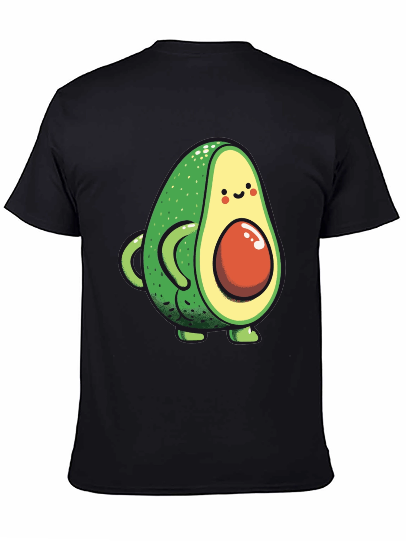 Cute Avocado Graphic Black T-Shirt