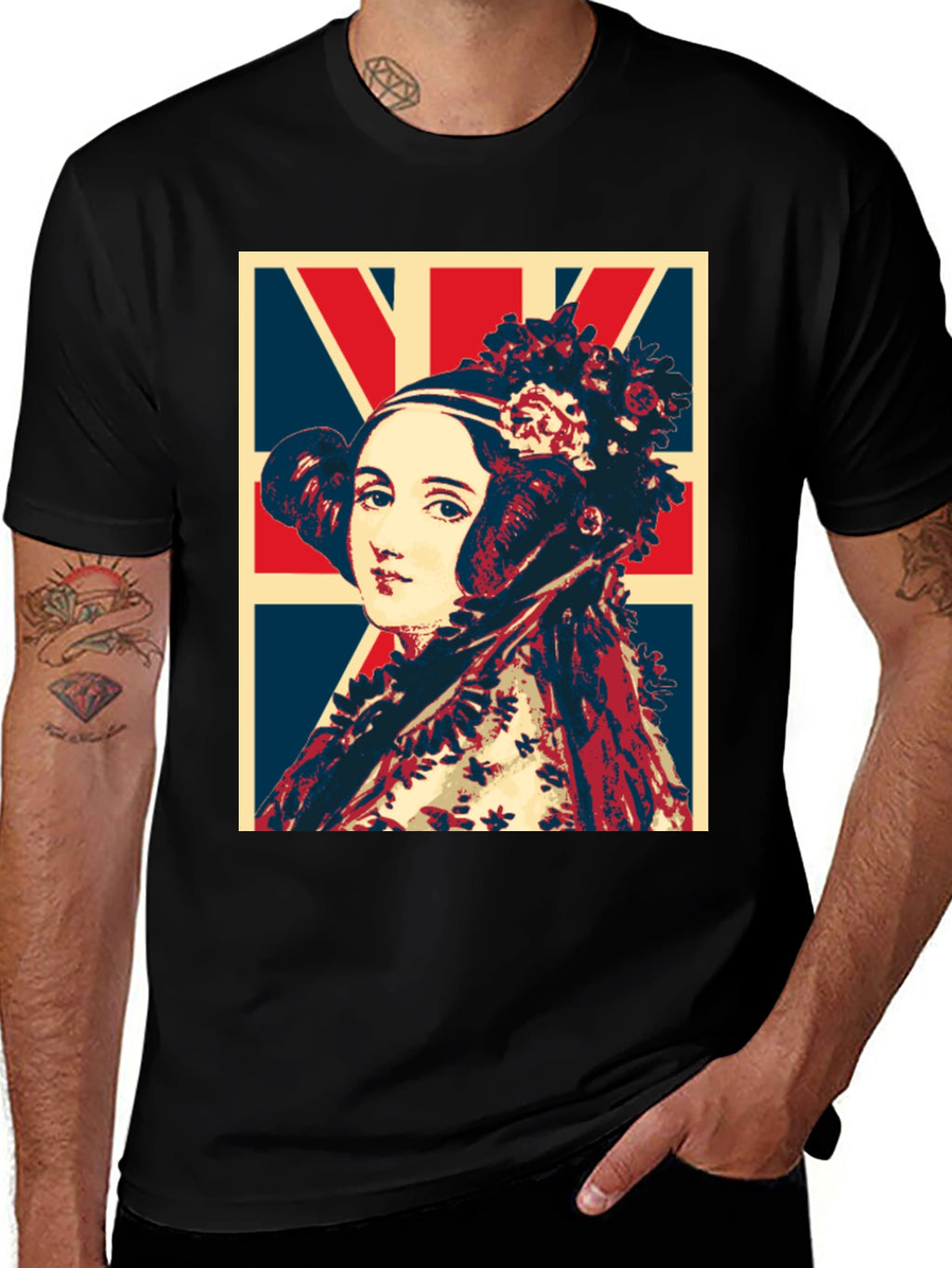 Ada Lovelace Union Jack T-Shirt - Black