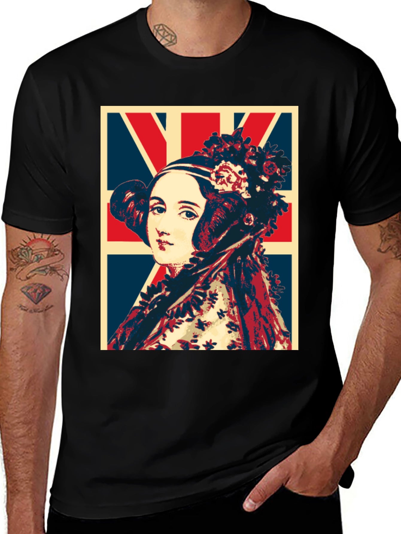 Ada Lovelace Union Jack T-Shirt - Black