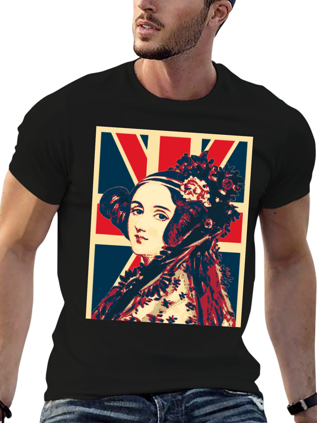 Ada Lovelace Union Jack T-Shirt - Black