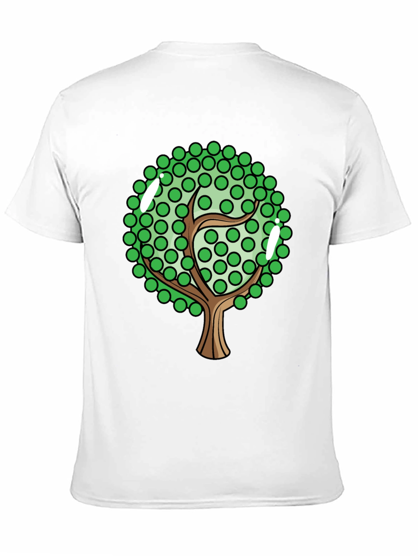 Cartoon Tree Graphic Tee - Black Cotton Blend