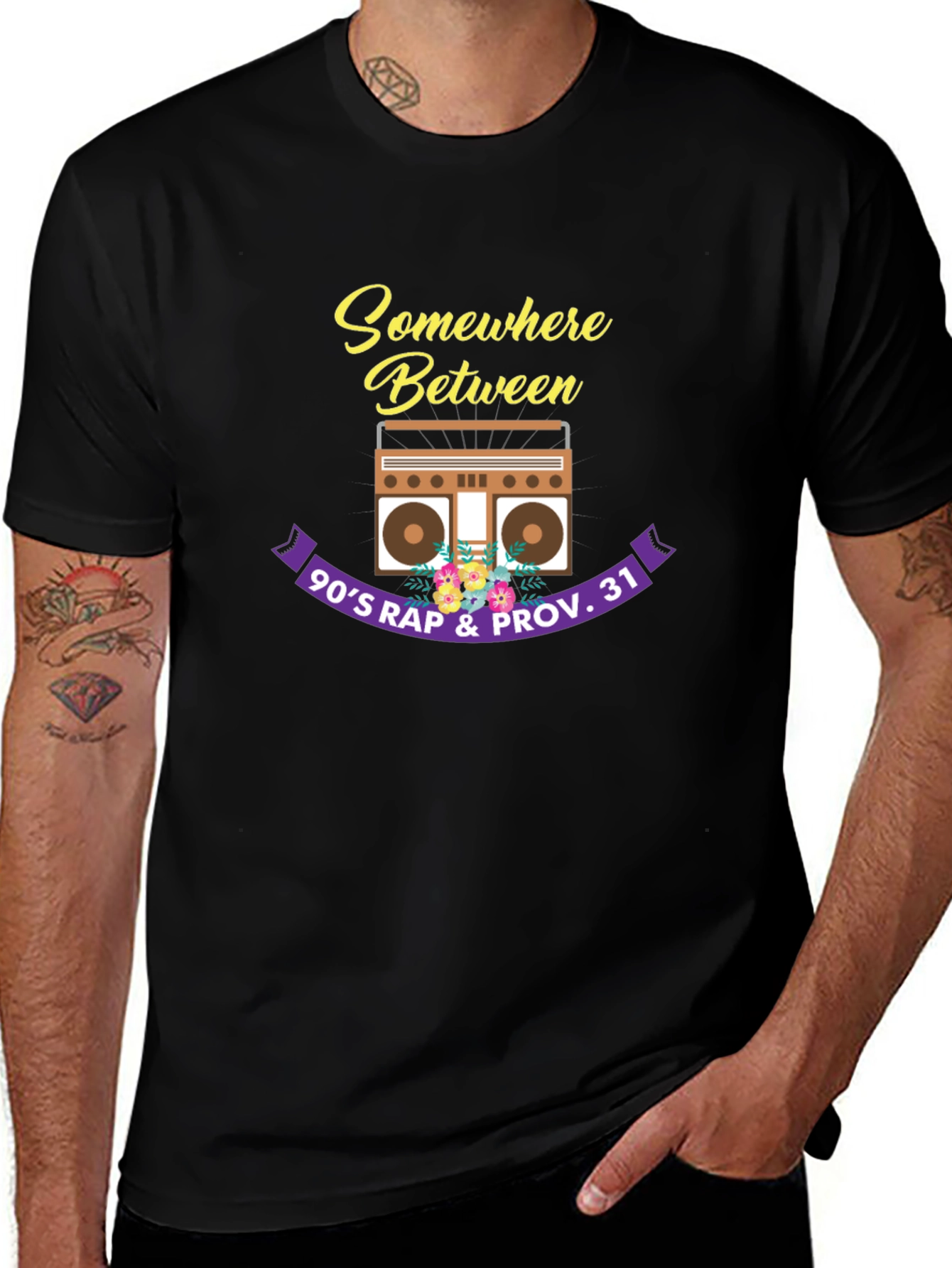 90s Rap & Proverbs 31 Black T-Shirt