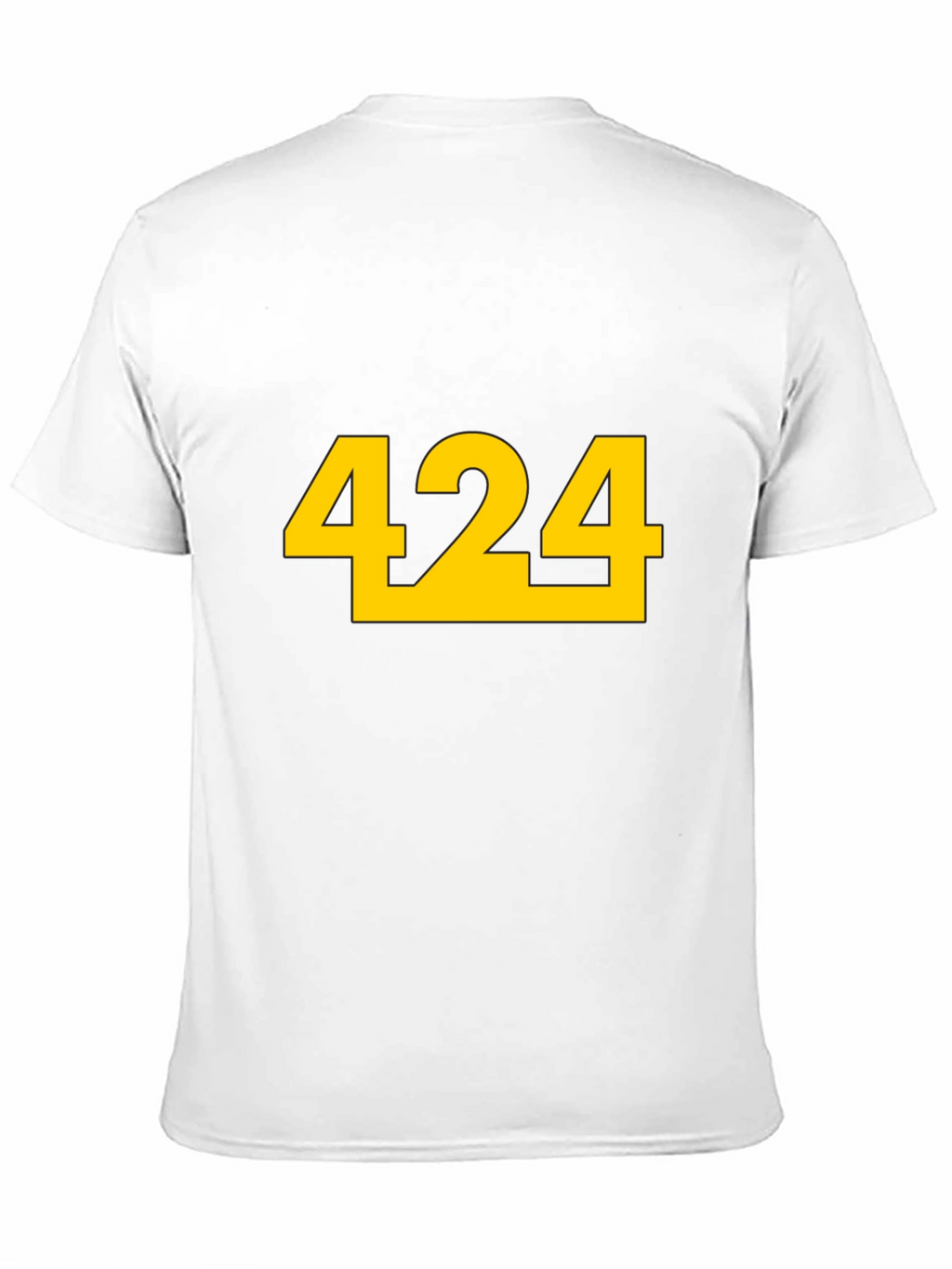 Black T-Shirt with Bold Yellow 424 Graphic