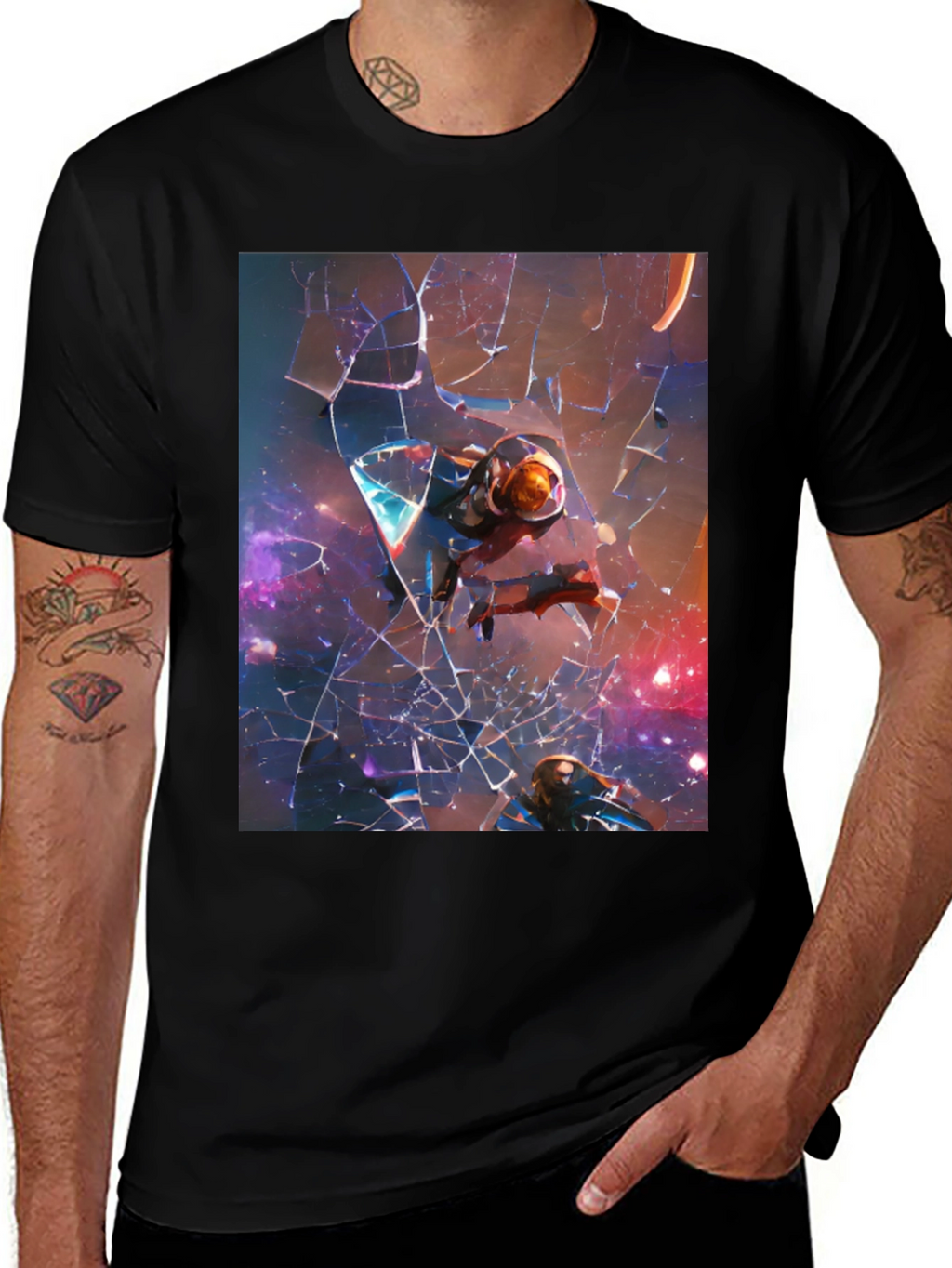 Space Travelers Black T-Shirt