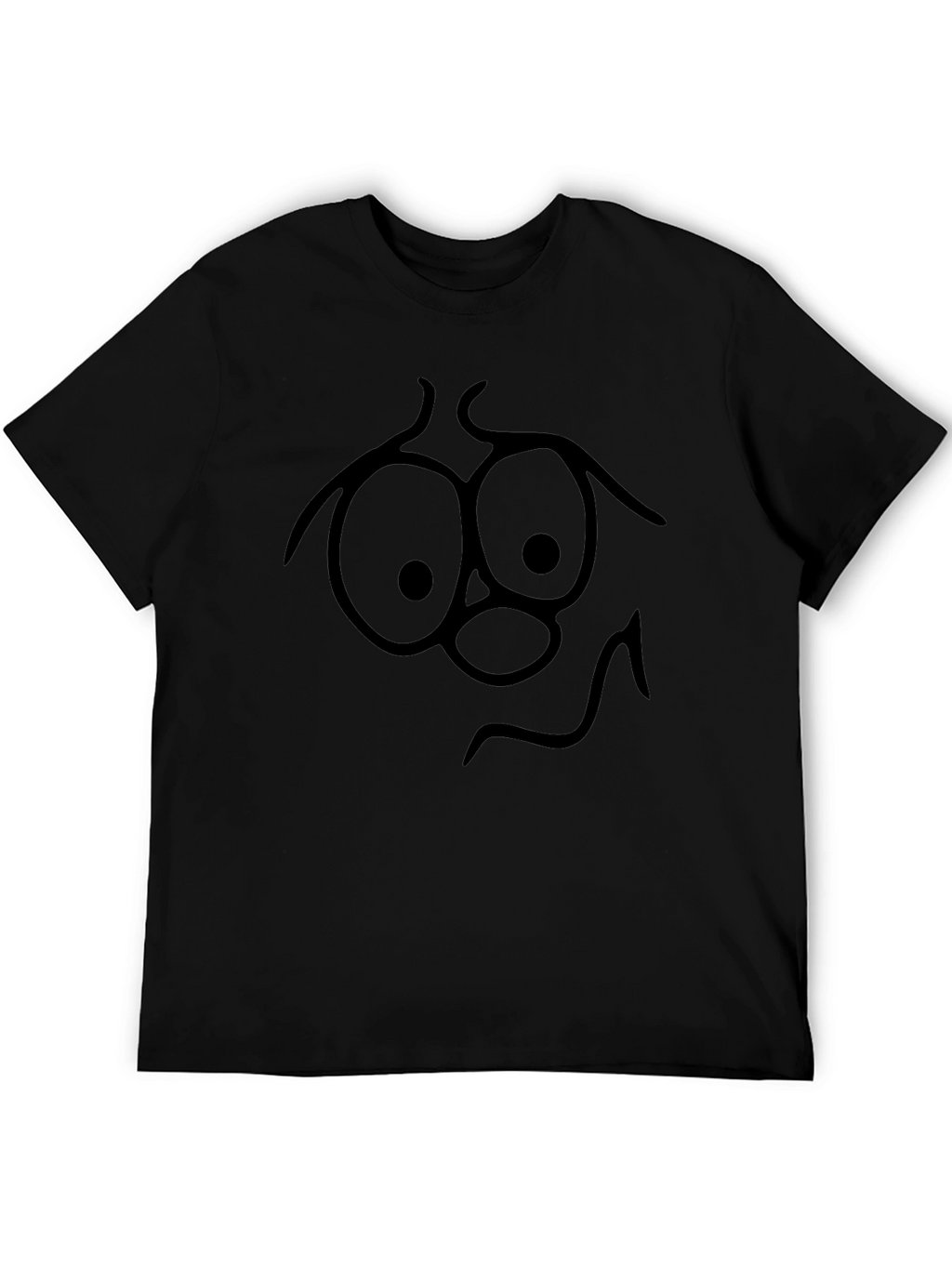 Funny Face Graphic Tee - Black Cotton T-Shirt