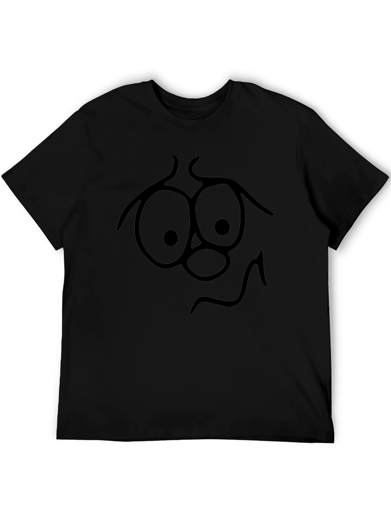 Funny Face Graphic Tee - Black Cotton T-Shirt