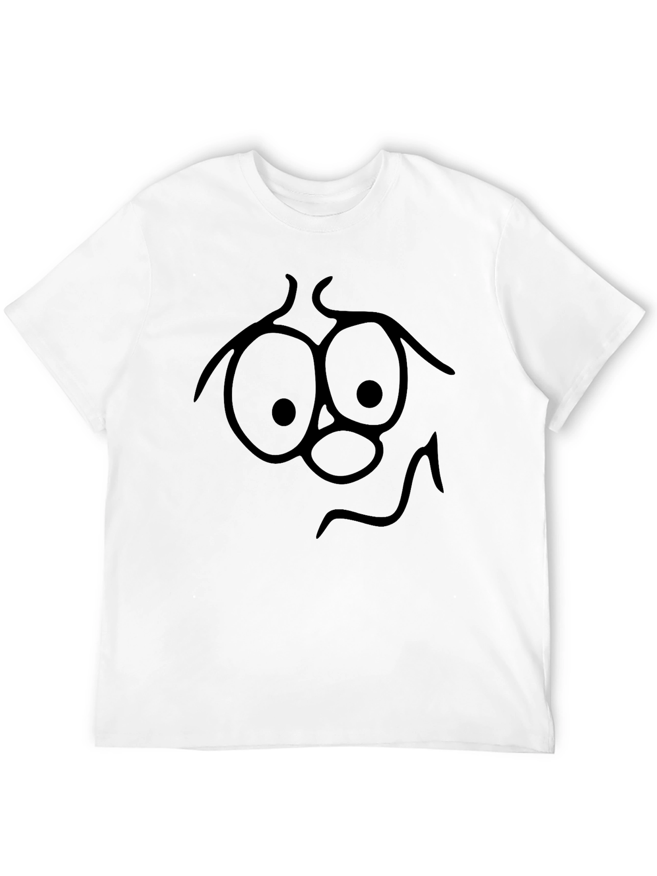 Funny Face Graphic Tee - Black Cotton T-Shirt