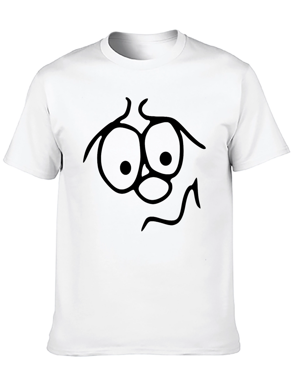 Funny Face Graphic Tee - Black Cotton T-Shirt