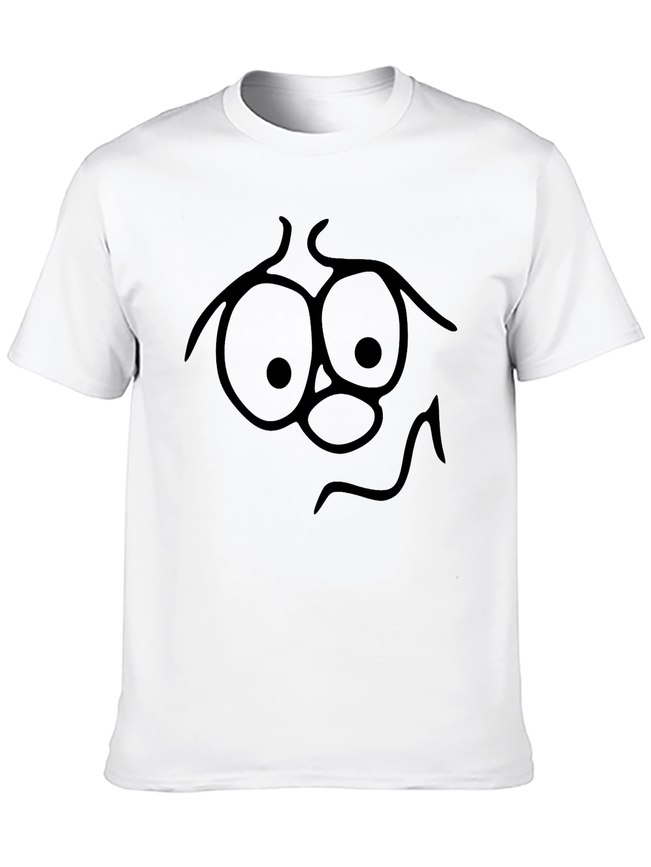 Funny Face Graphic Tee - Black Cotton T-Shirt