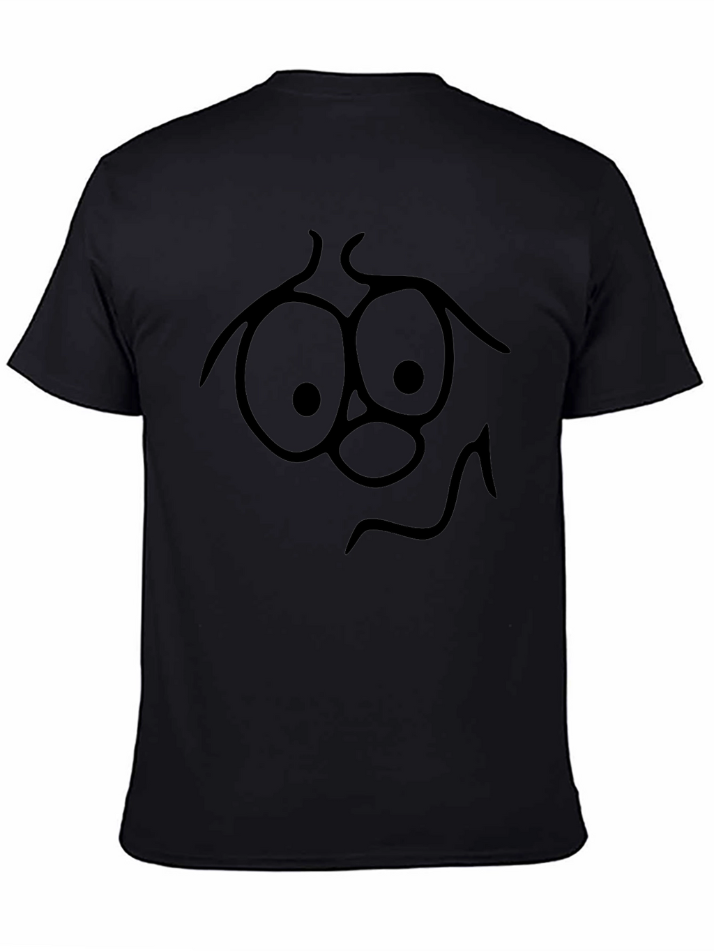 Funny Face Graphic Tee - Black Cotton T-Shirt