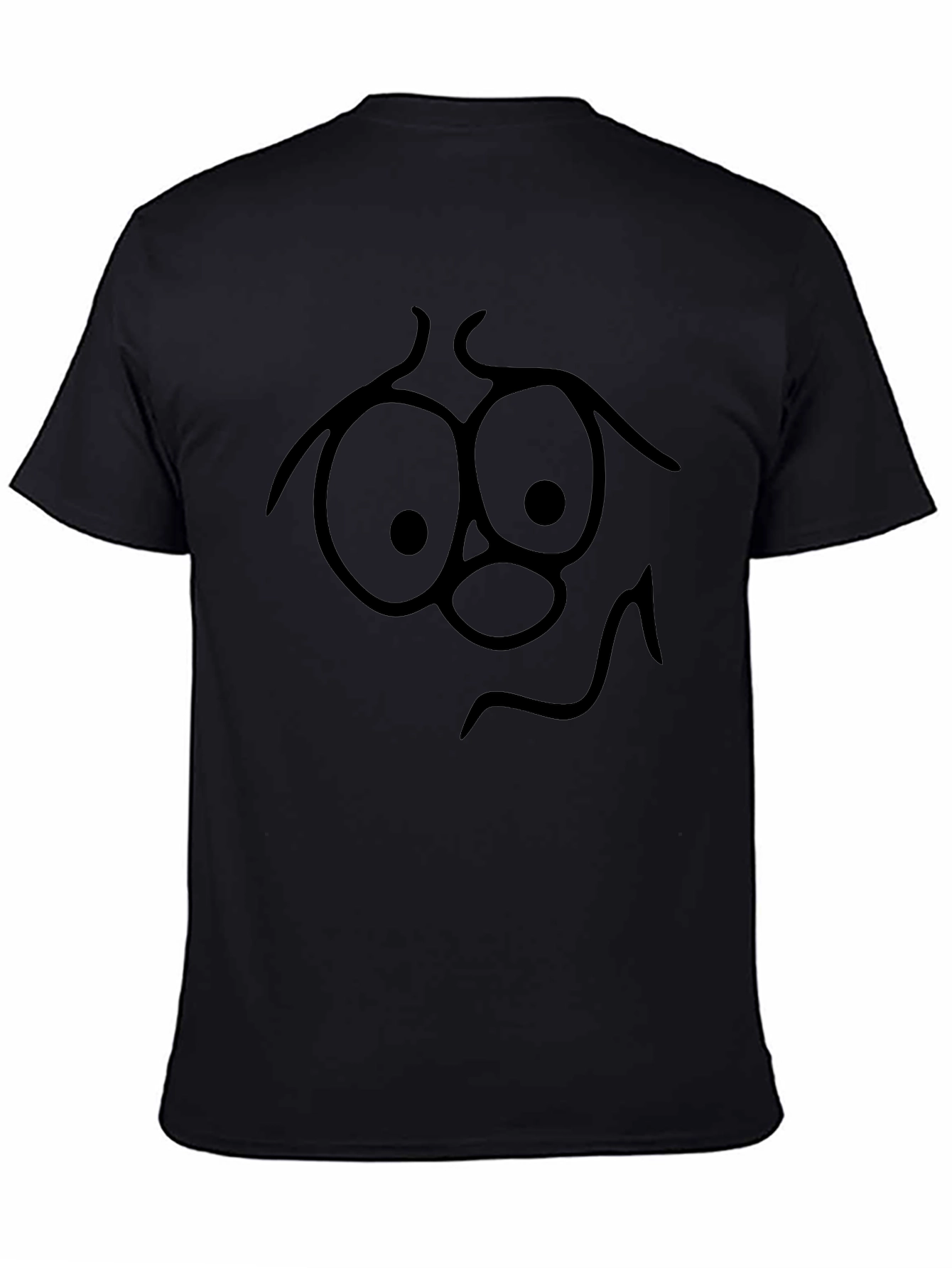 Funny Face Graphic Tee - Black Cotton T-Shirt
