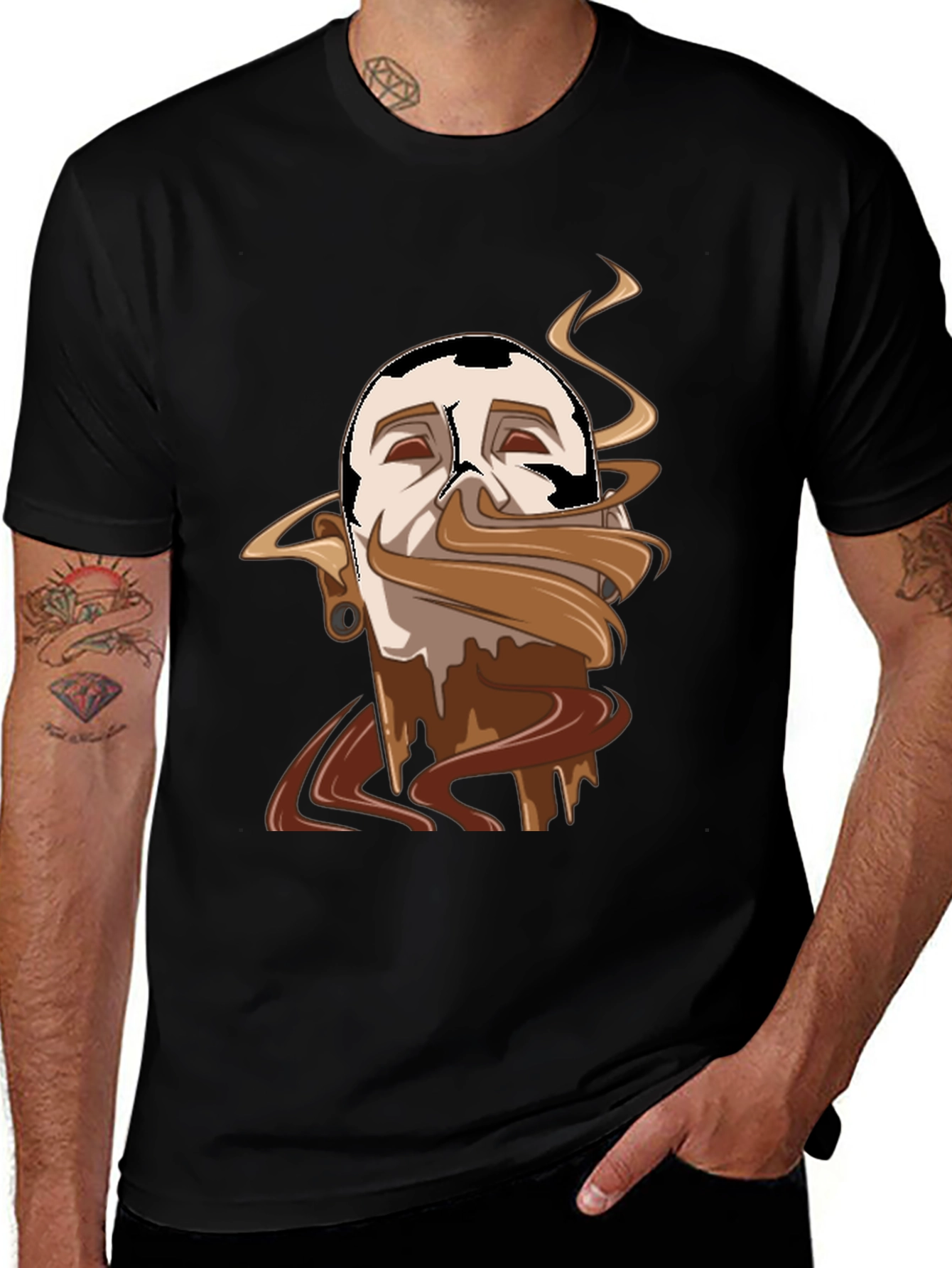 Chocolate Lover Tee - Melted Mustache Design