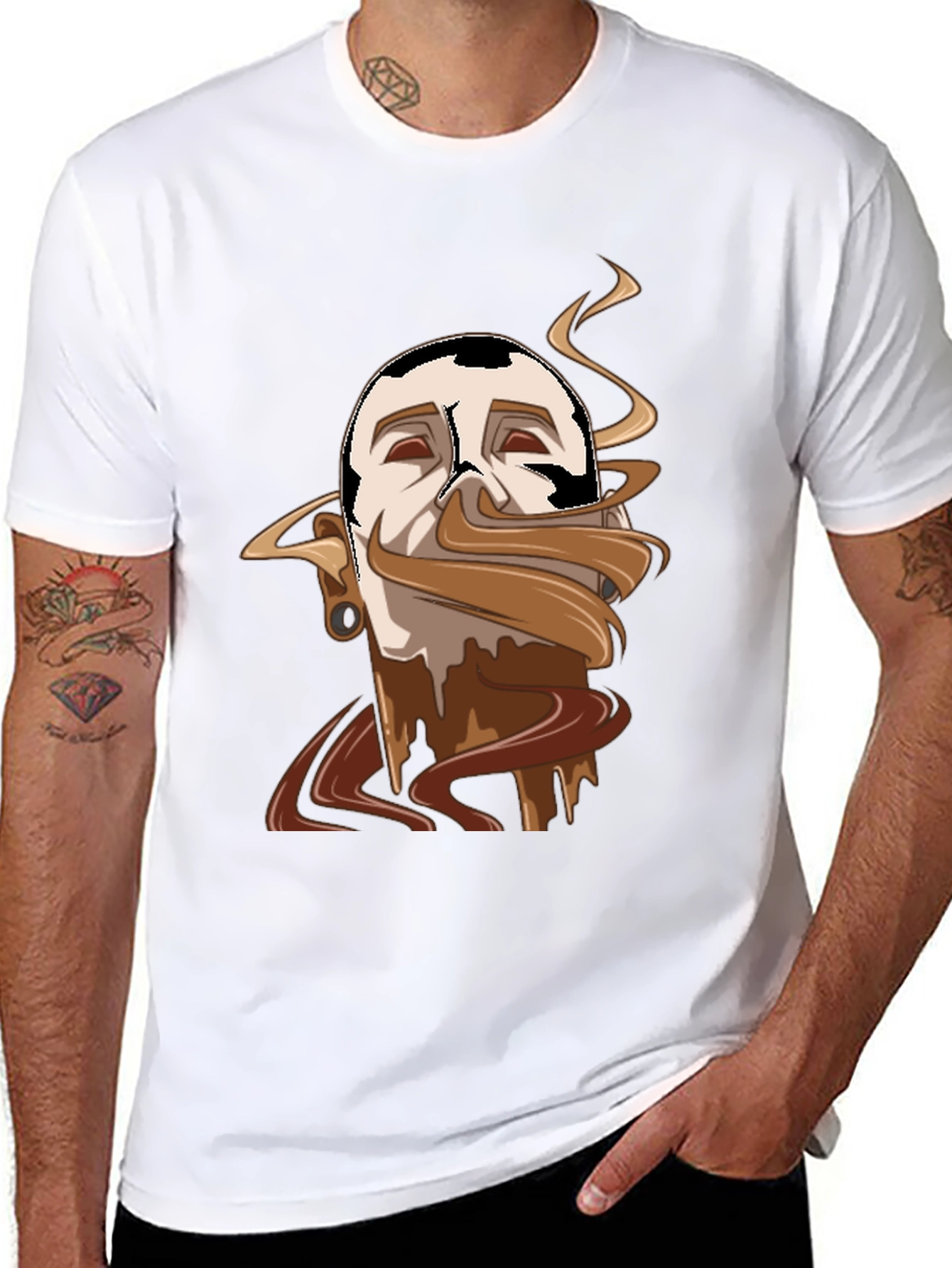 Chocolate Lover Tee - Melted Mustache Design