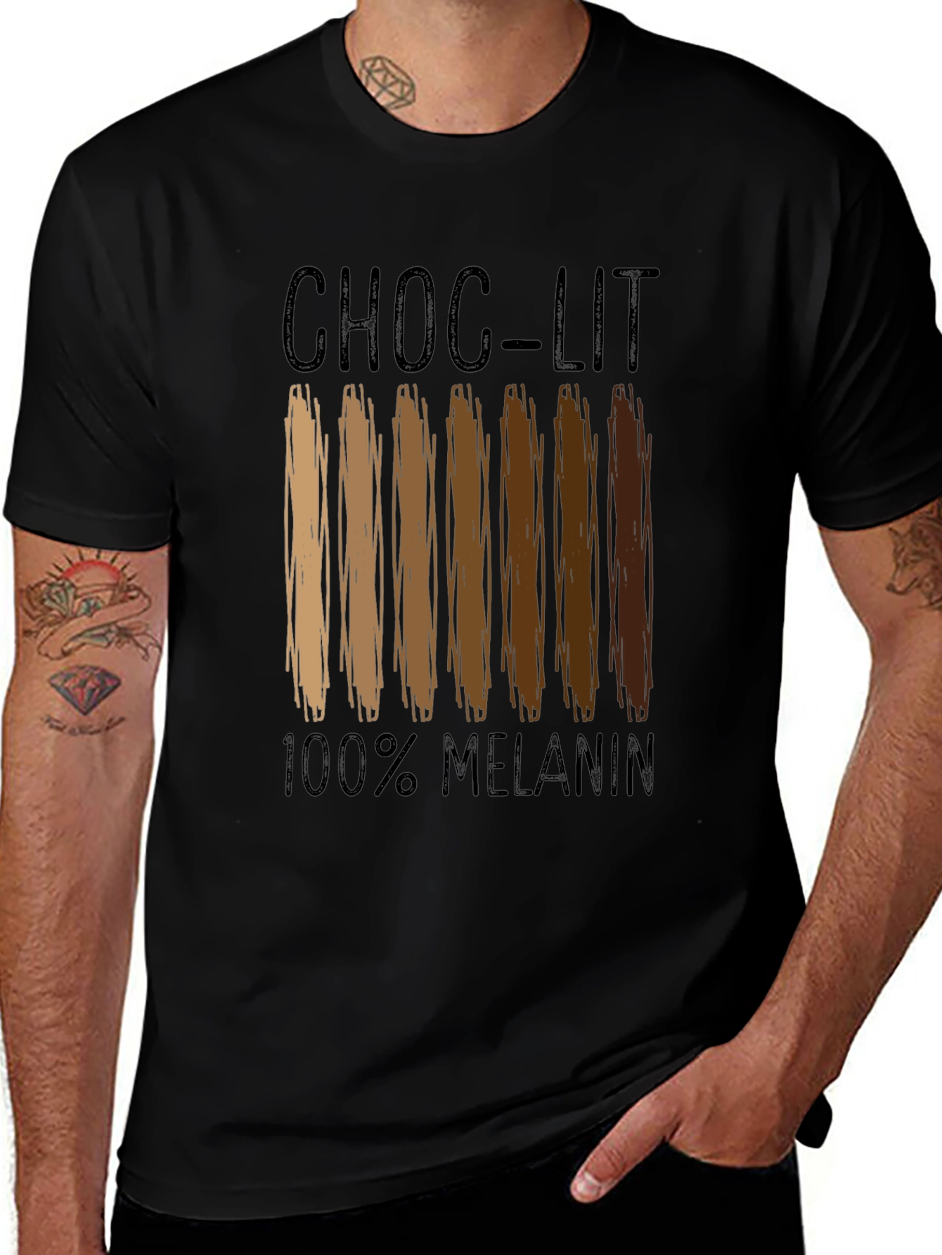 Choc-Lit 100% Melanin Black Graphic T-Shirt