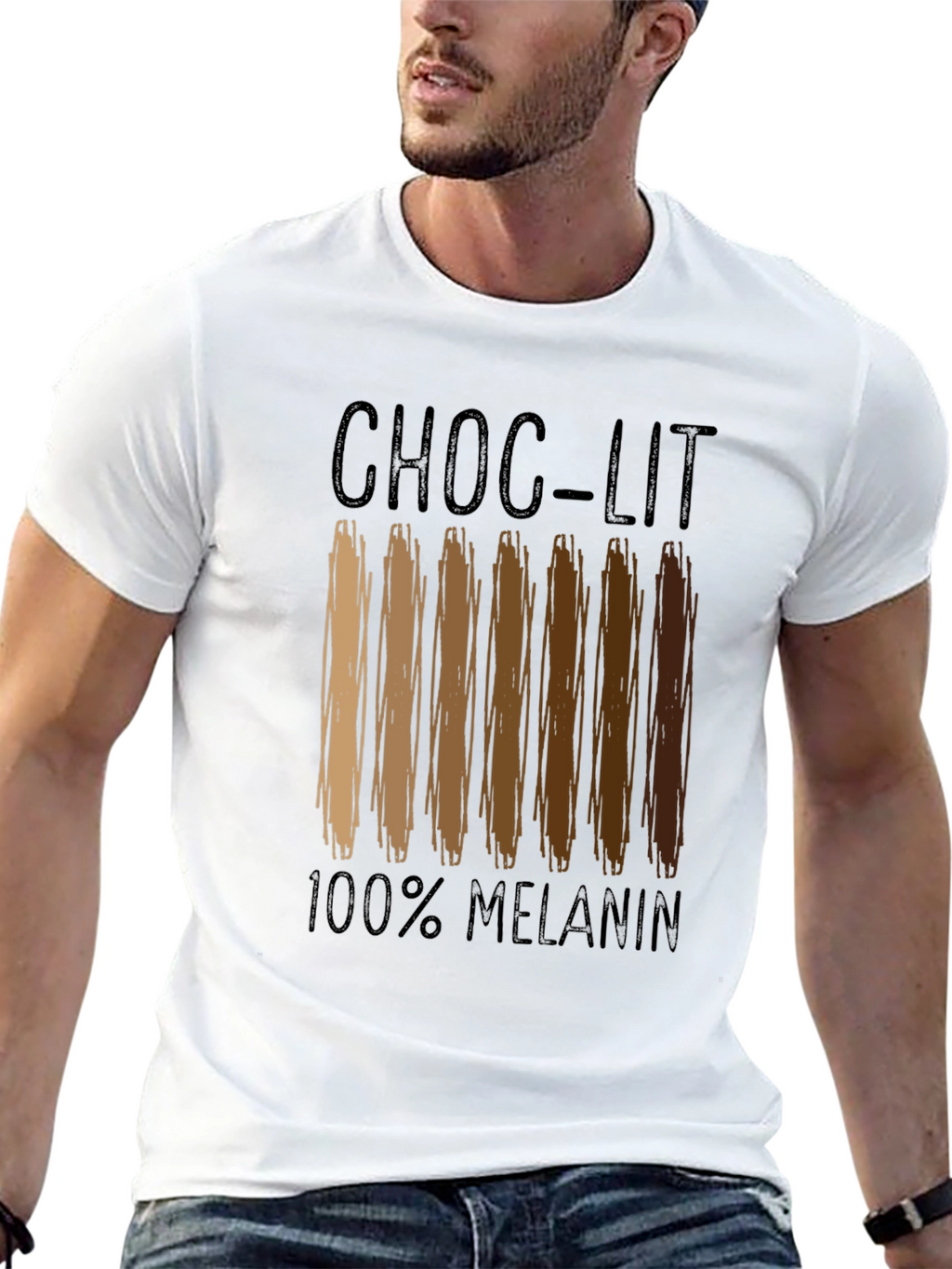Choc-Lit 100% Melanin Black Graphic T-Shirt