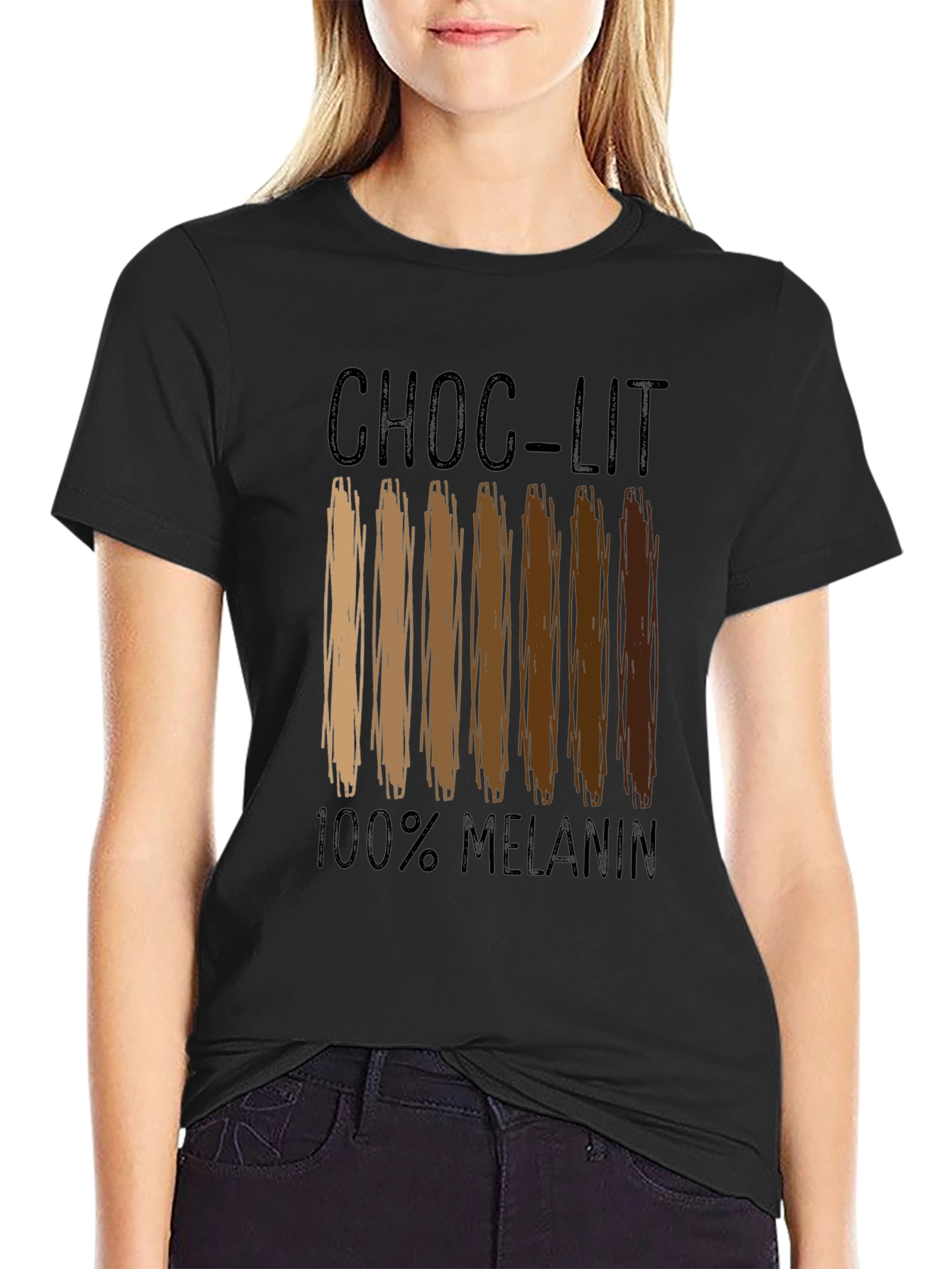 Choc-Lit 100% Melanin Black Graphic T-Shirt