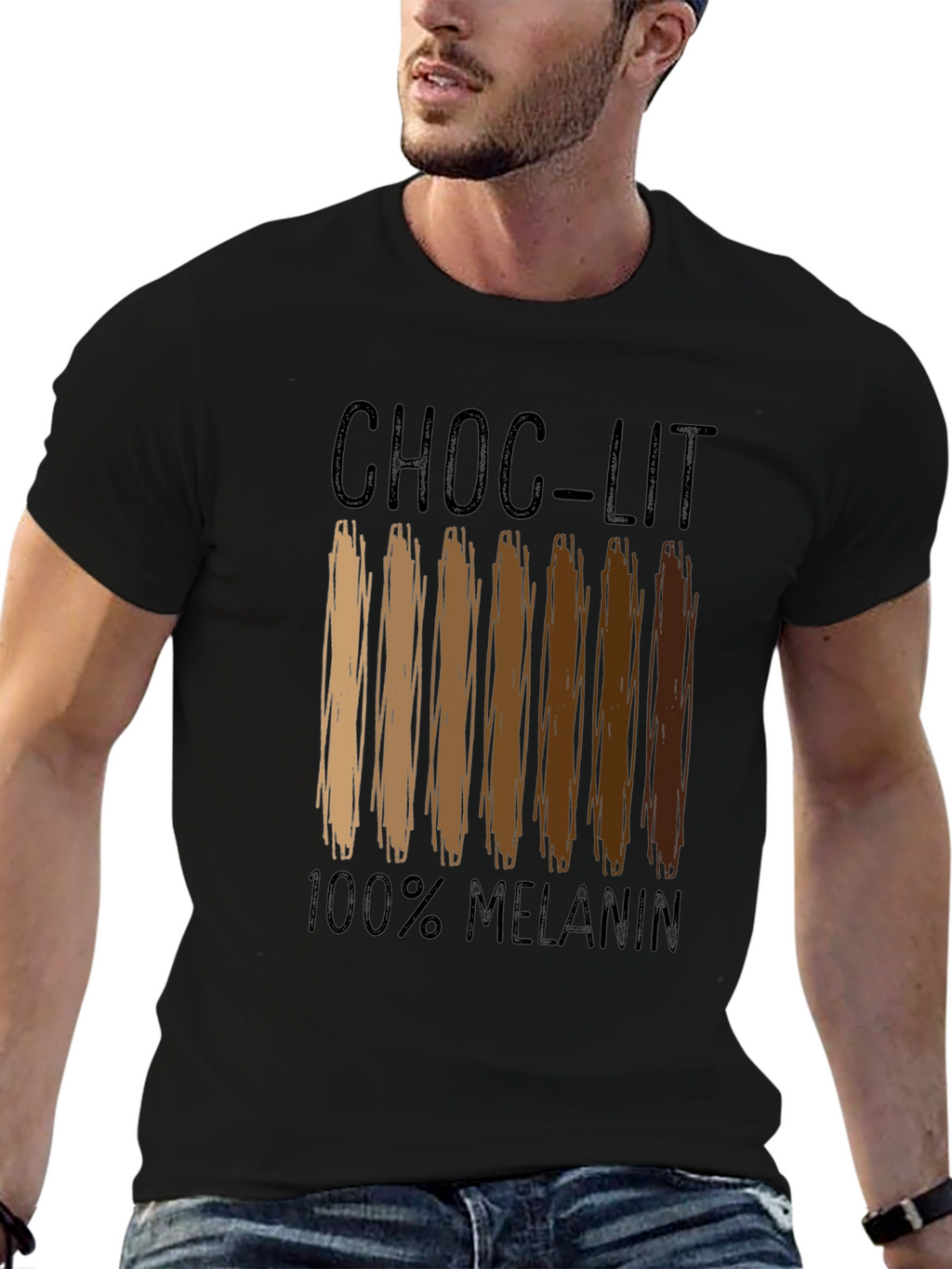 Choc-Lit 100% Melanin Black Graphic T-Shirt