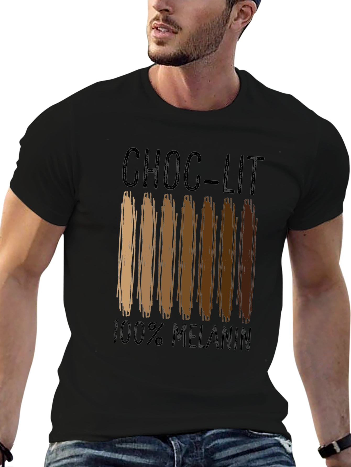 Choc-Lit 100% Melanin Black Graphic T-Shirt