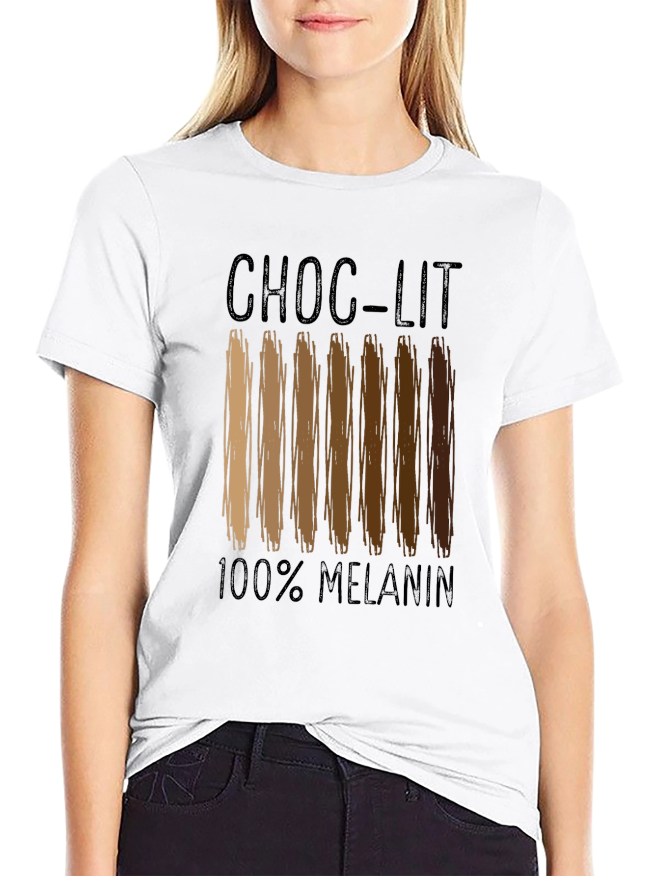 Choc-Lit 100% Melanin Black Graphic T-Shirt