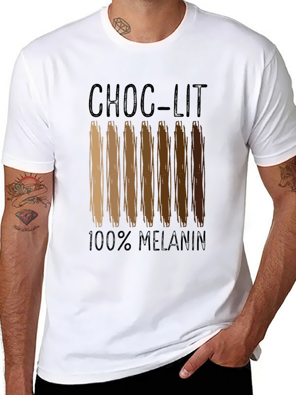 Choc-Lit 100% Melanin Black Graphic T-Shirt