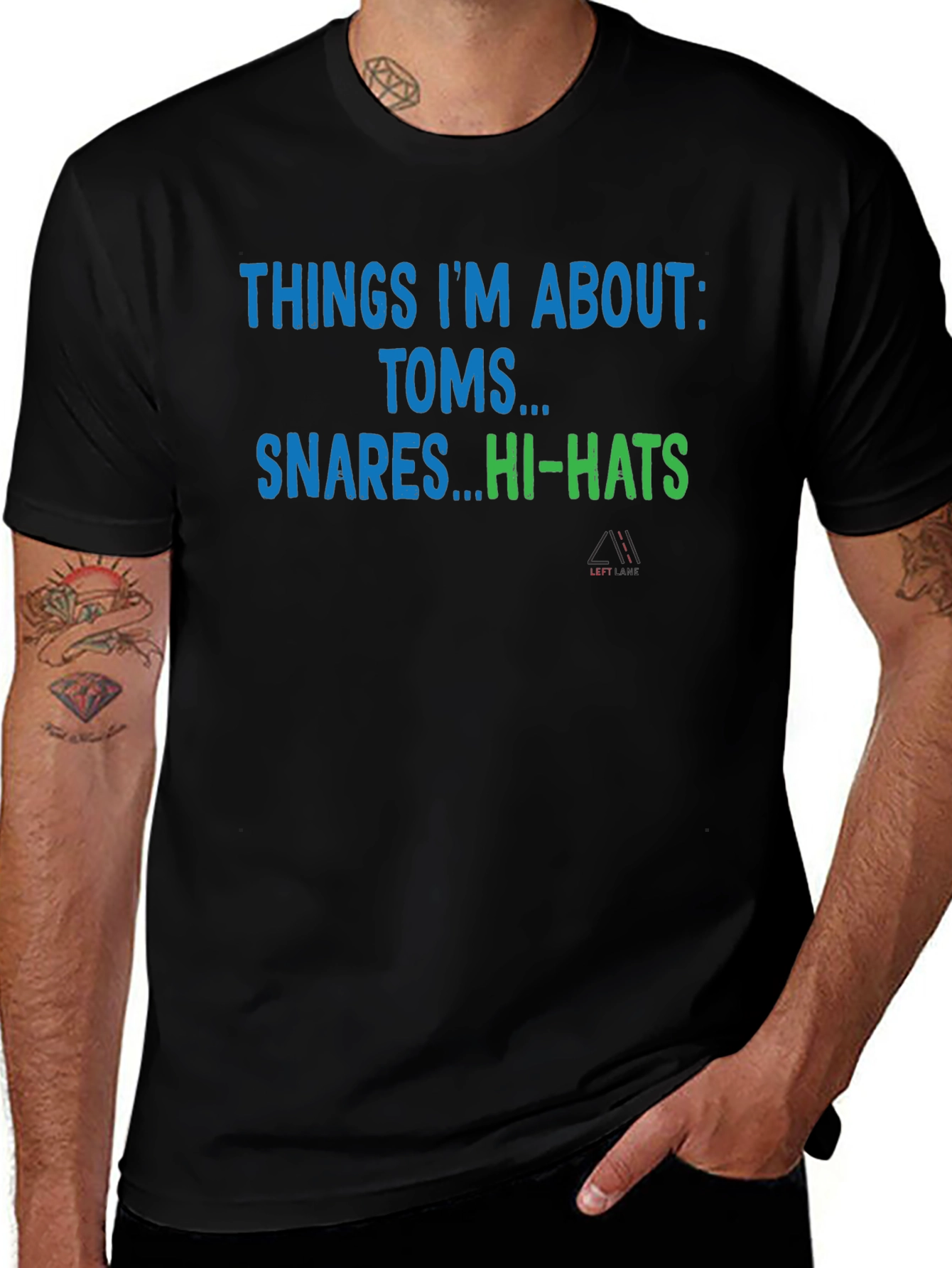 Drummer T-Shirt - Things Im About: Toms Snares Hi-Hats