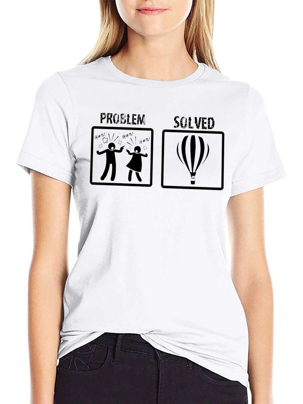 Problem Solved Hot Air Balloon Graphic Tee