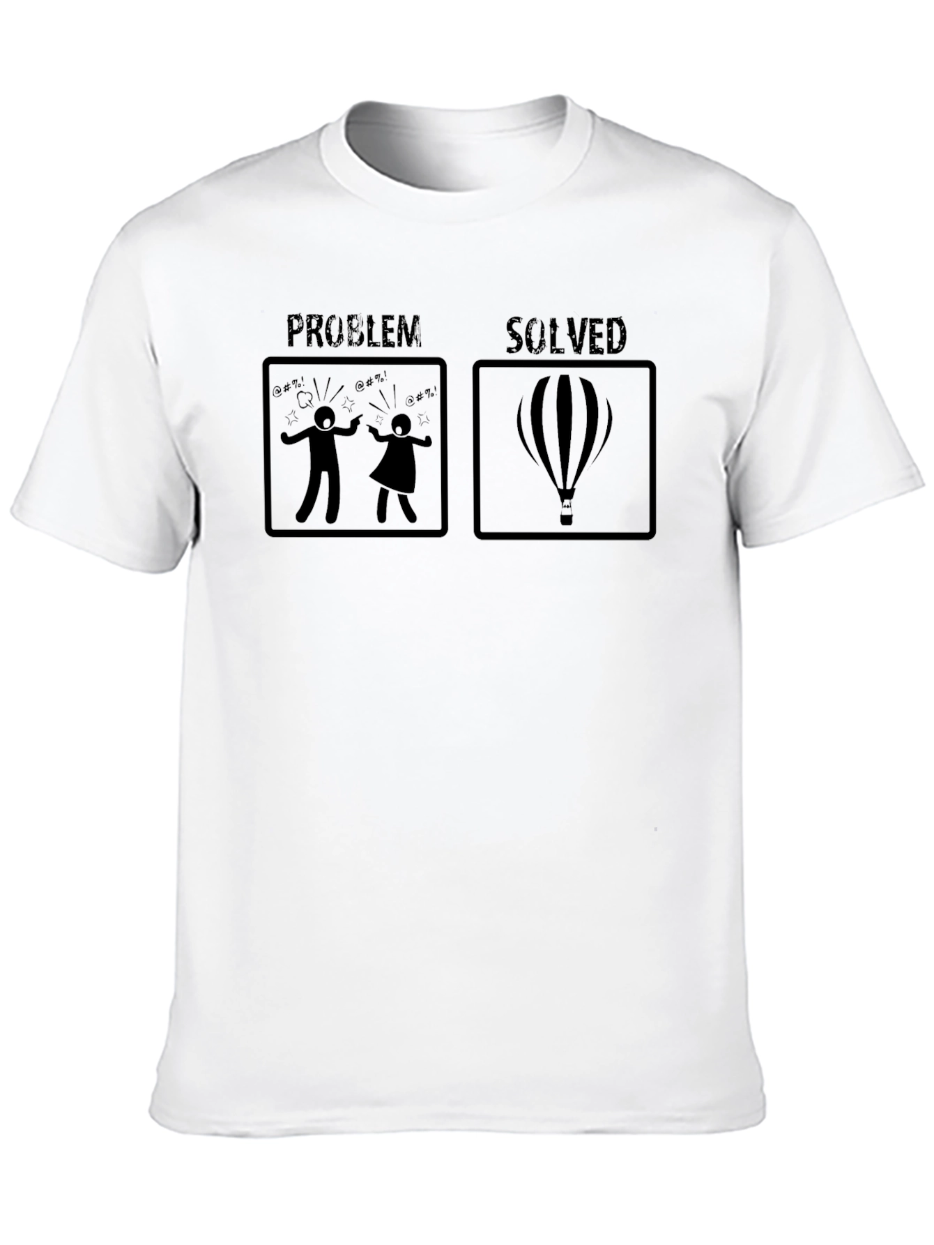 Problem Solved Hot Air Balloon Graphic Tee