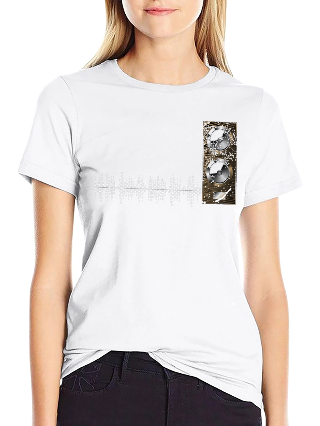 Speaker & Wave Graphic Tee - Premium Cotton Comfort