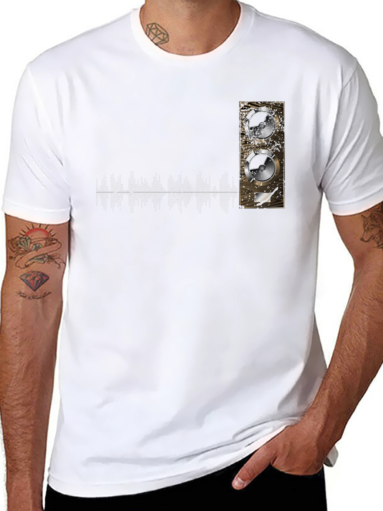 Speaker & Wave Graphic Tee - Premium Cotton Comfort
