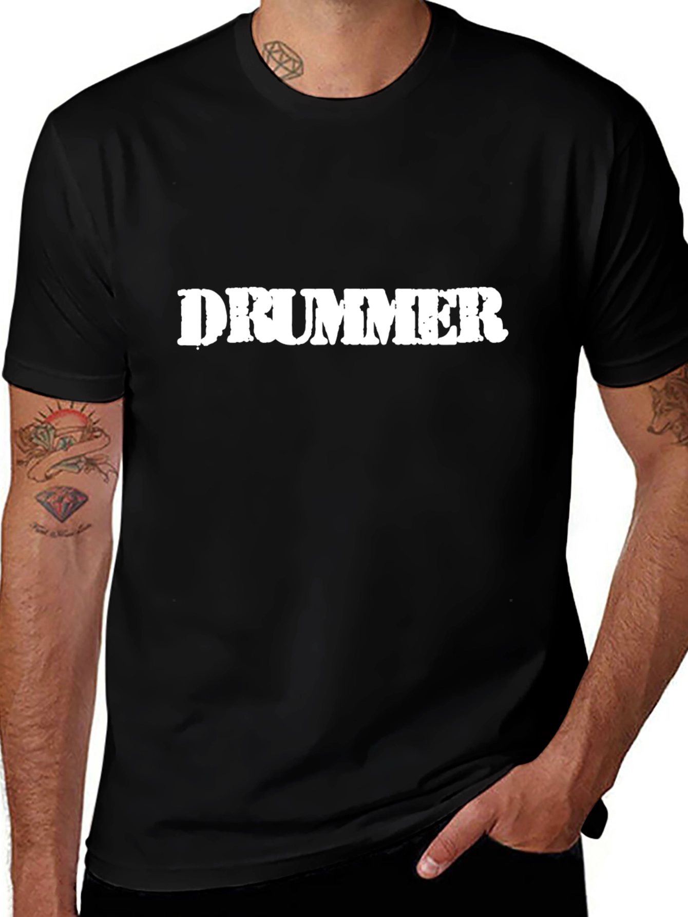 Drummer T-Shirt - Black Casual Tee
