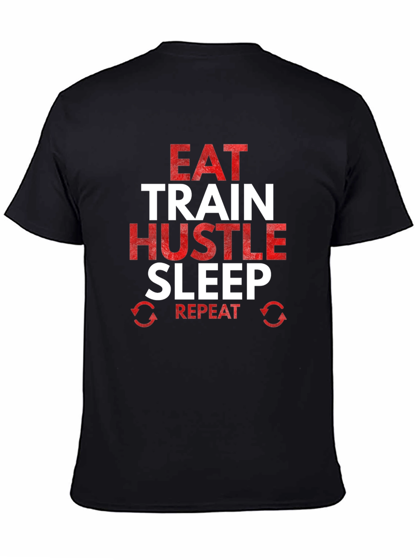 Eat Train Hustle Repeat Graphic Tee