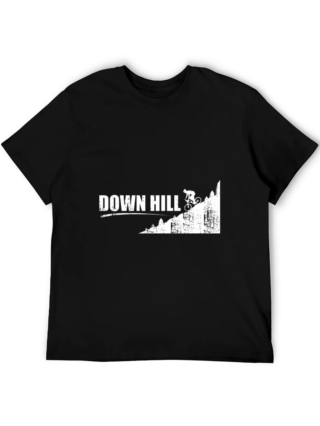 Downhill Mountain Biking Graphic Tee - Black