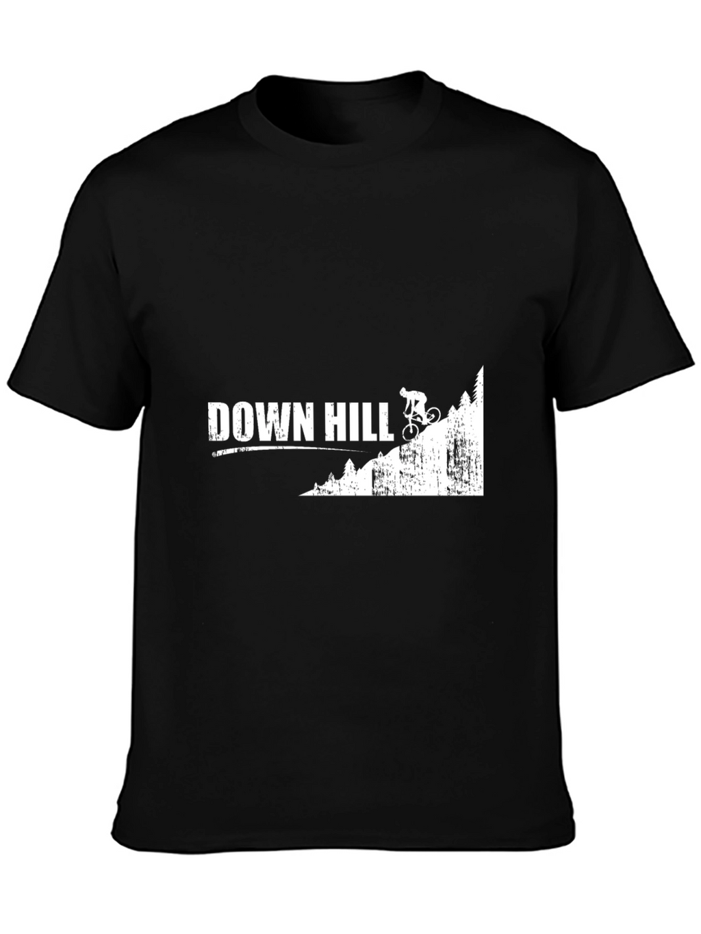 Downhill Mountain Biking Graphic Tee - Black
