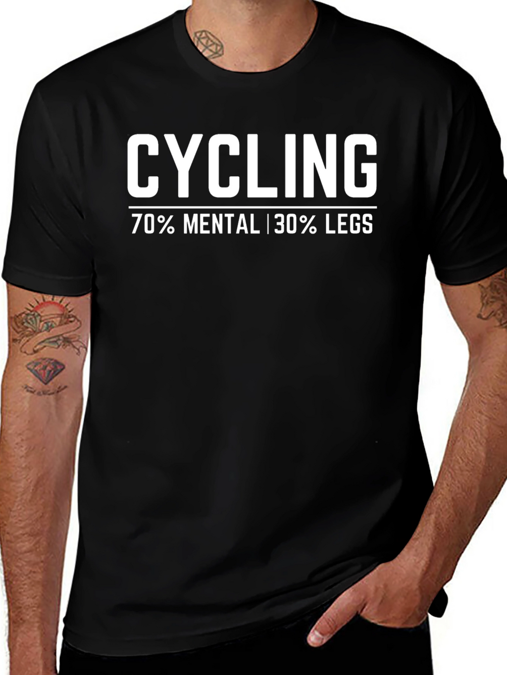 Cycling 70% Mental 30% Legs Graphic T-Shirt