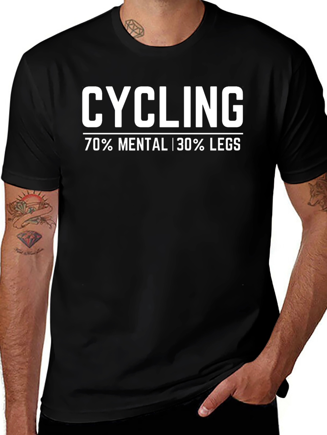 Cycling 70% Mental 30% Legs Graphic T-Shirt