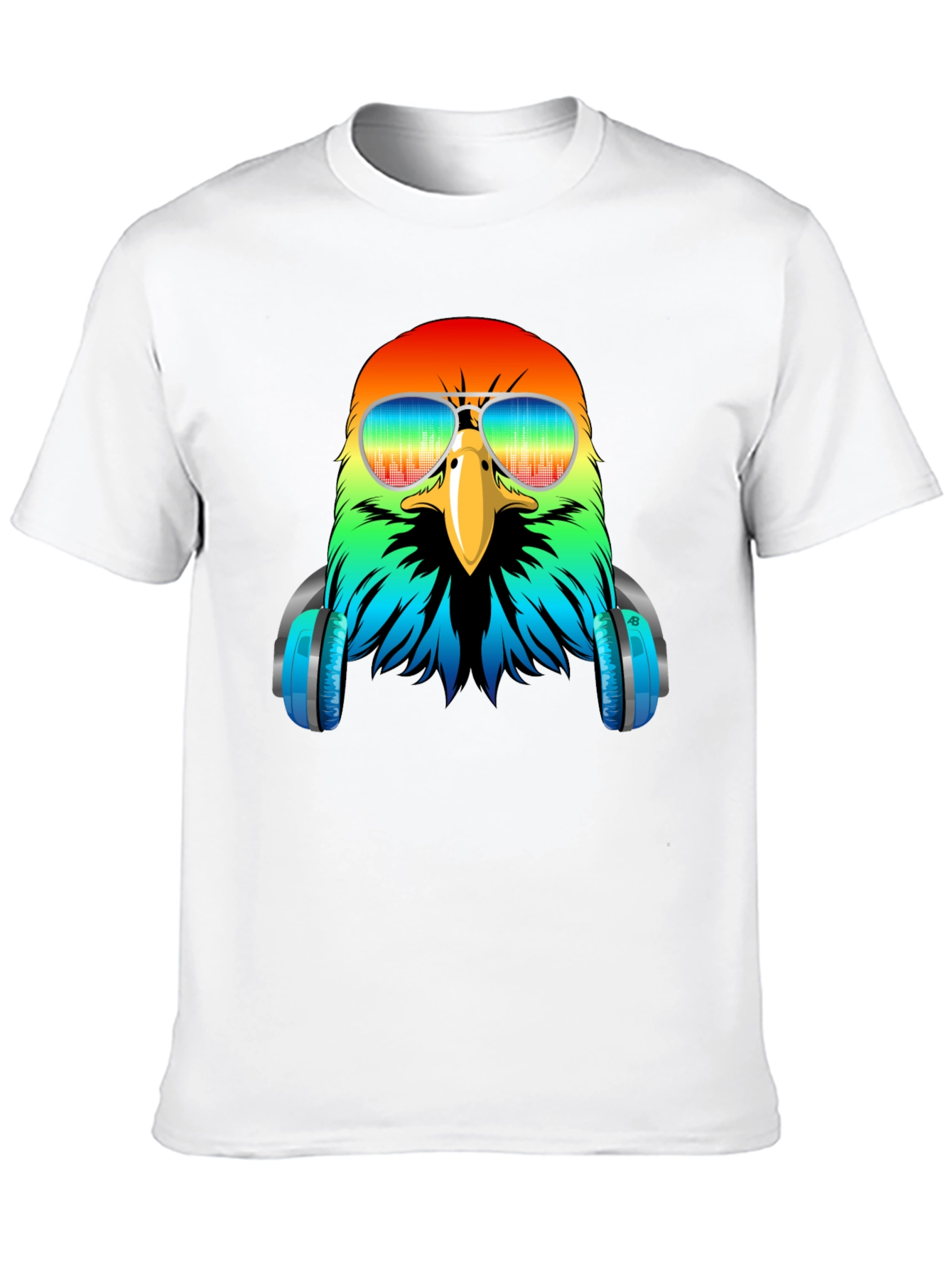 Cool Eagle DJ T-Shirt - Colorful Bird with Headphones