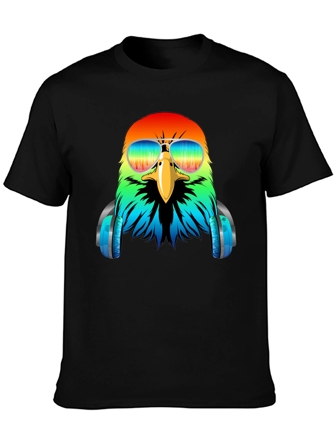 Cool Eagle DJ T-Shirt - Colorful Bird with Headphones