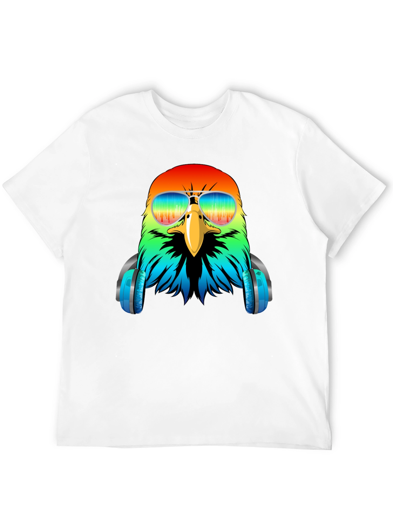 Cool Eagle DJ T-Shirt - Colorful Bird with Headphones