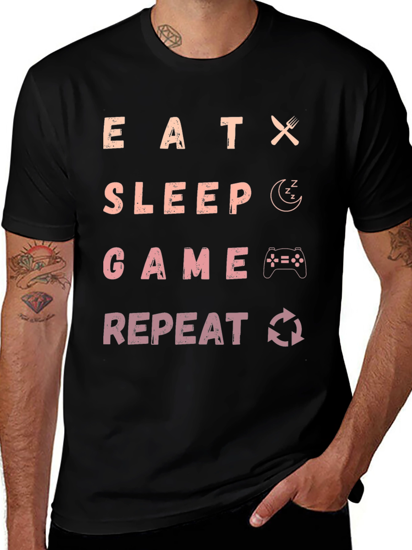 Eat Sleep Game Repeat T-Shirt