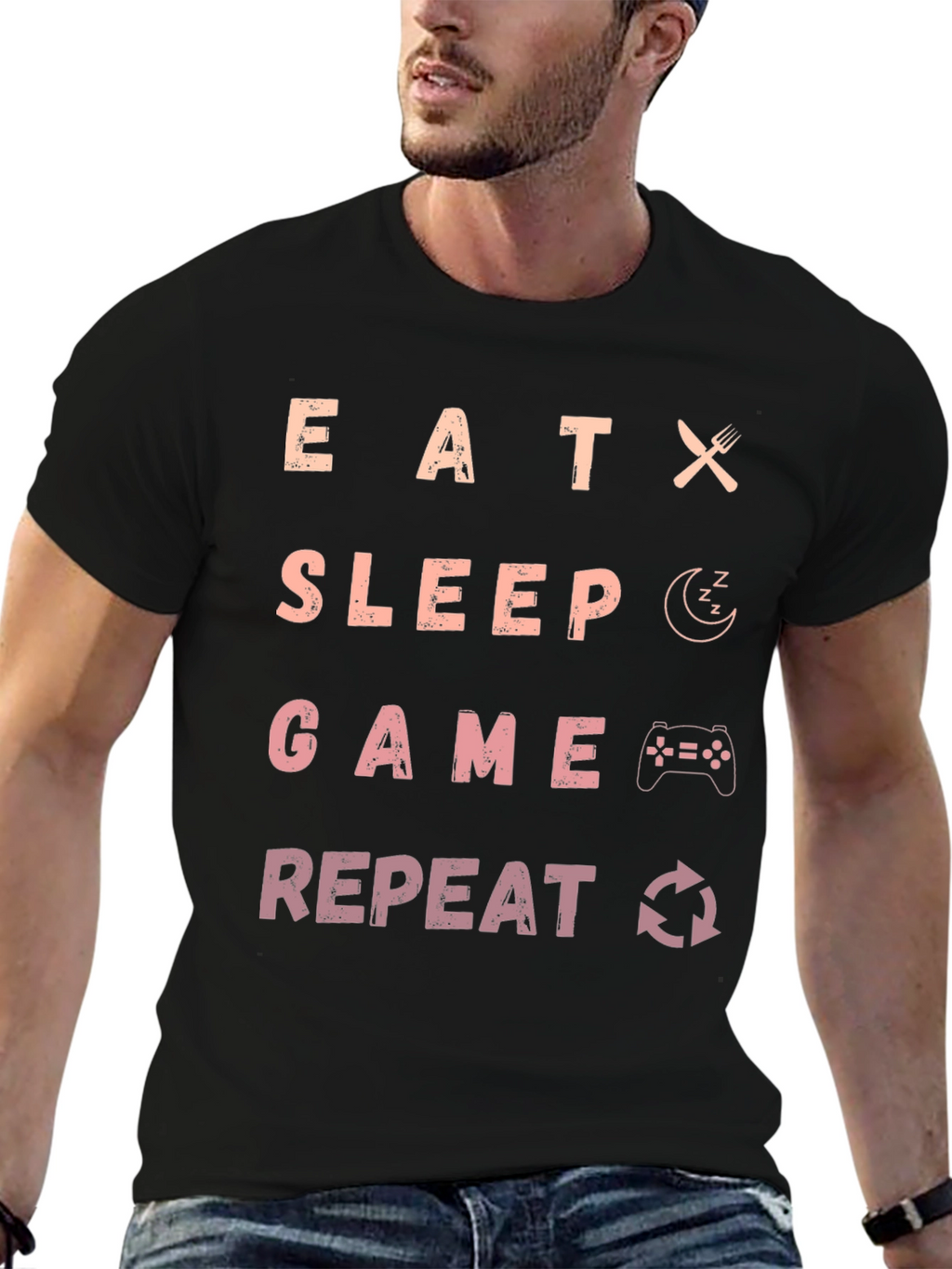Eat Sleep Game Repeat T-Shirt