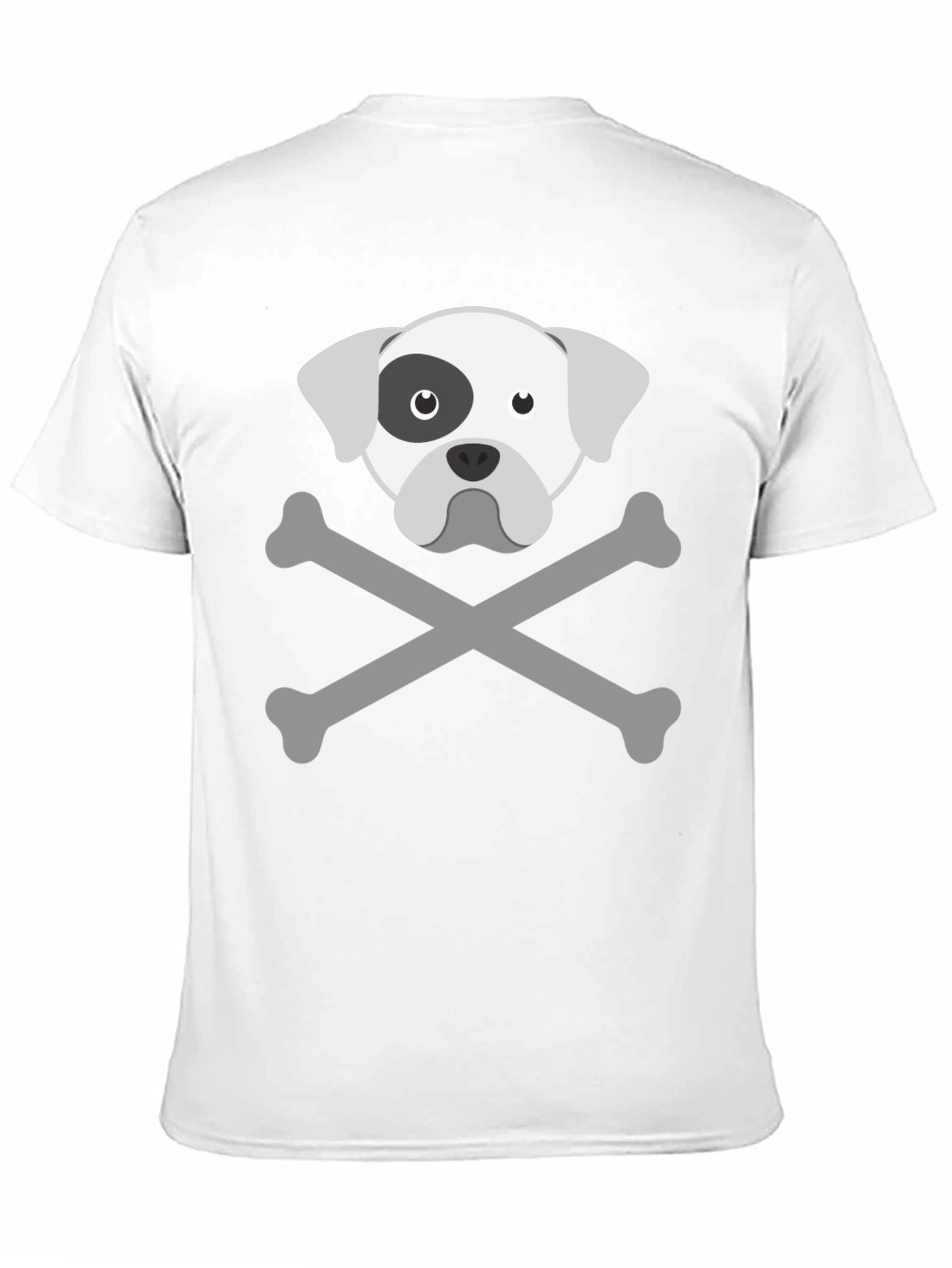 Dog Skull & Crossbones Graphic Tee - Mens Black T-Shirt
