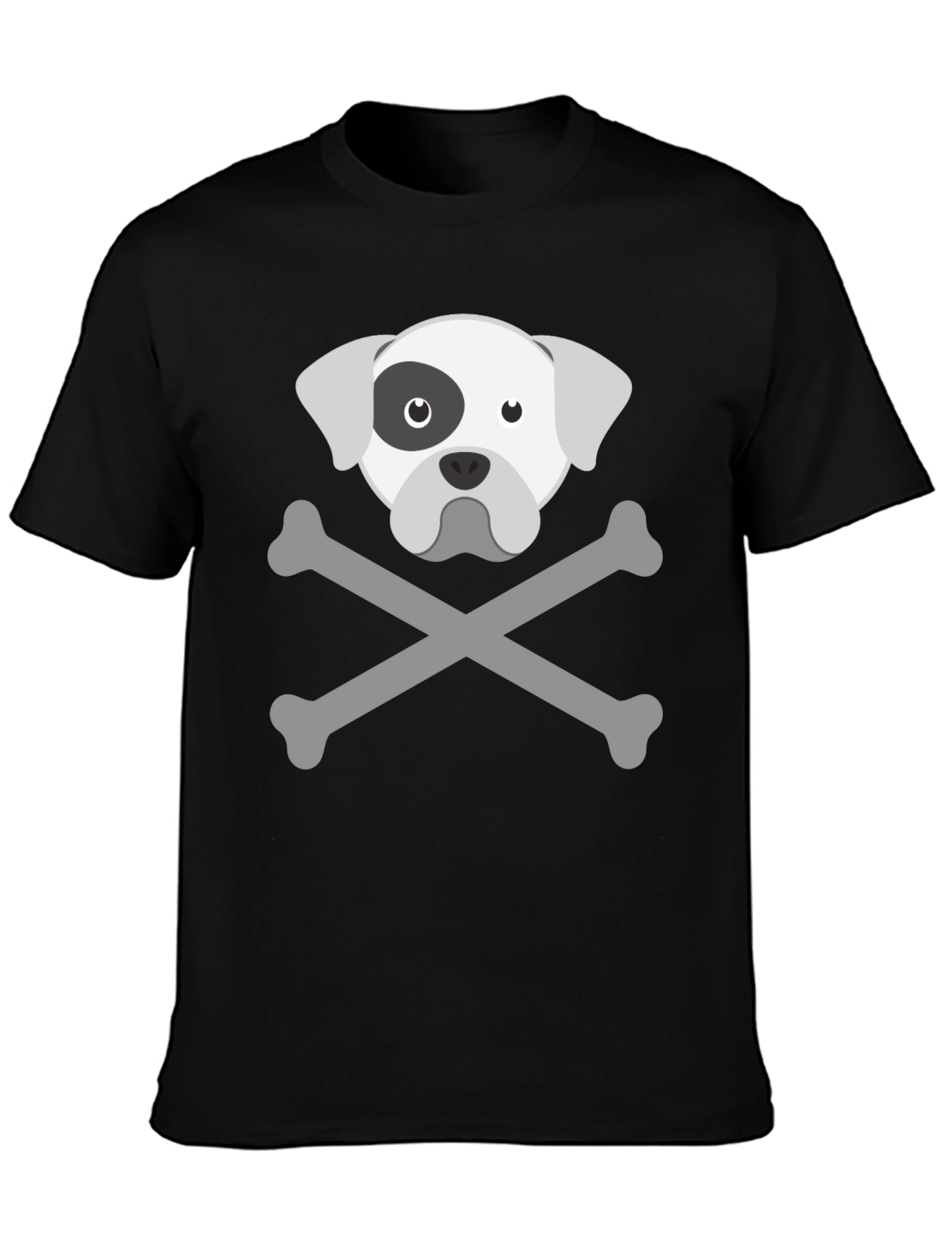 Dog Skull & Crossbones Graphic Tee - Mens Black T-Shirt