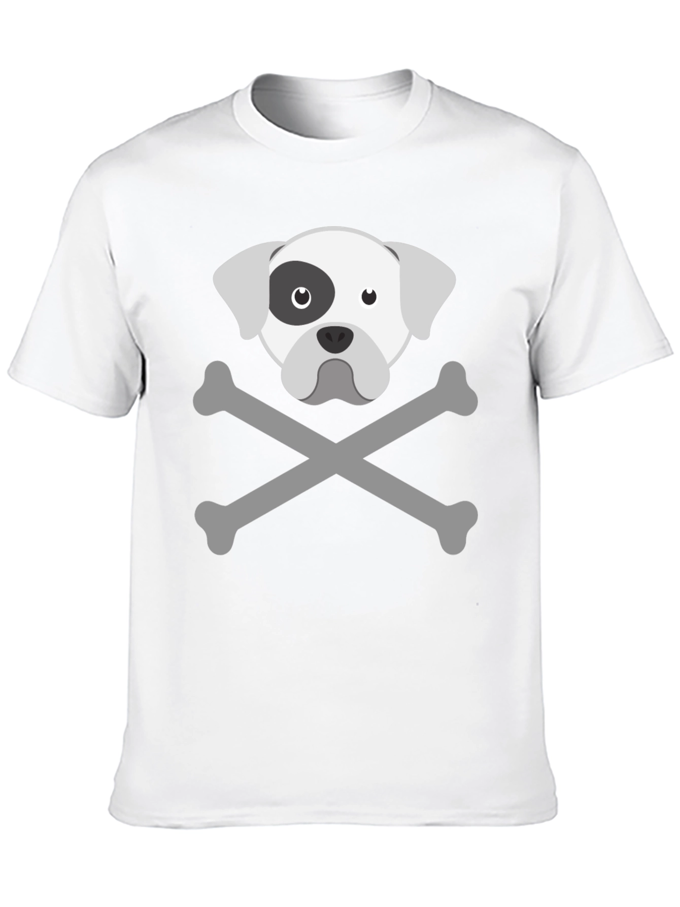 Dog Skull & Crossbones Graphic Tee - Mens Black T-Shirt
