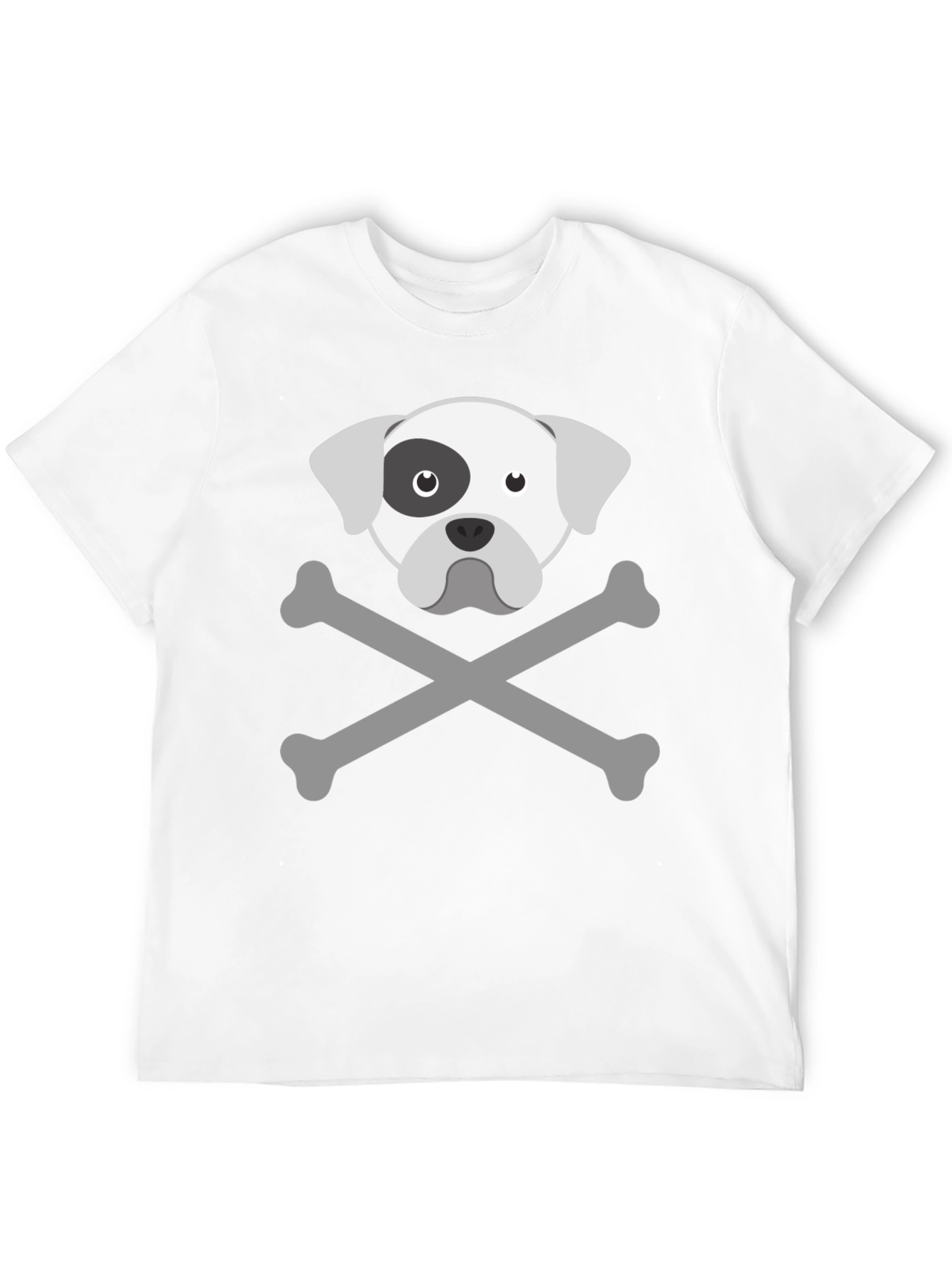 Dog Skull & Crossbones Graphic Tee - Mens Black T-Shirt